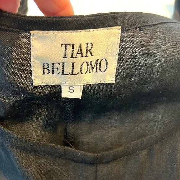 🖤Tiar Bellomo,Los Angeles,Soft Black,Lagenlook Linen Asymmetrical Dress,Size S - Picture 5 of 12